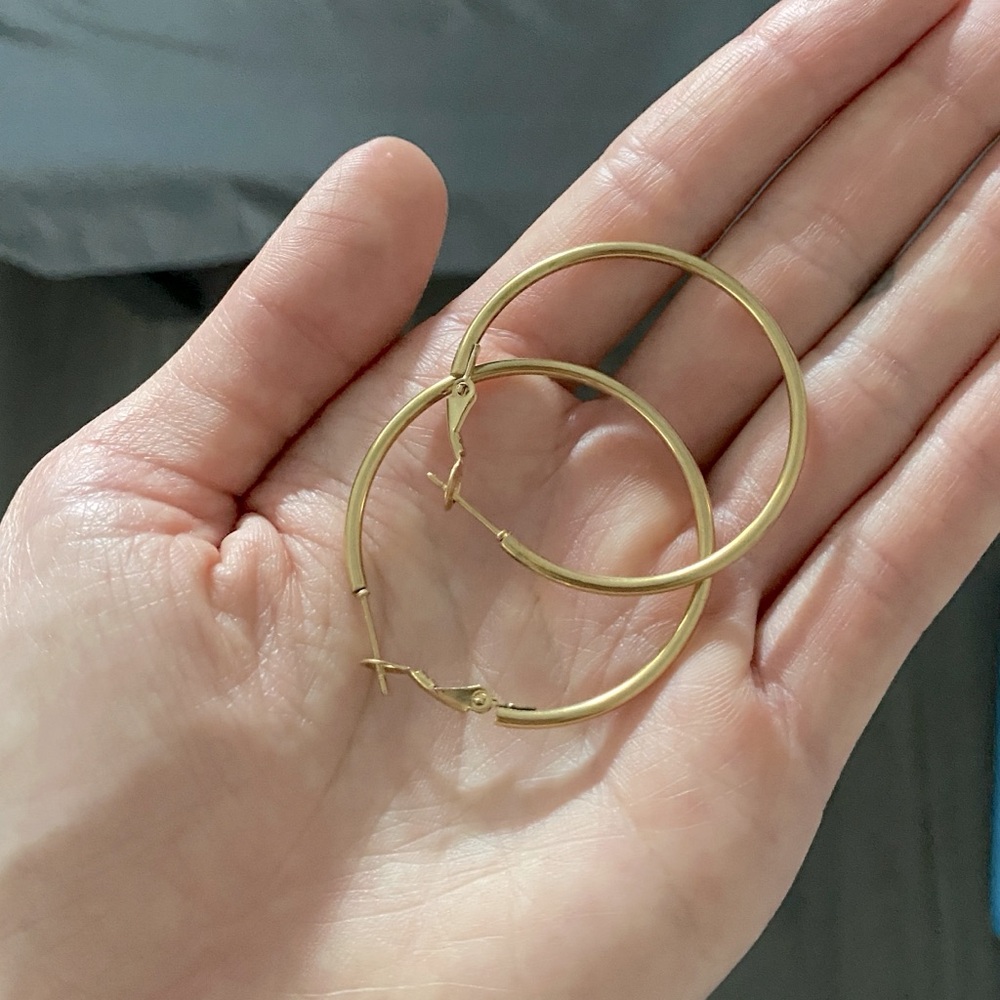 1.57 Inch Gold Hoop Earrings